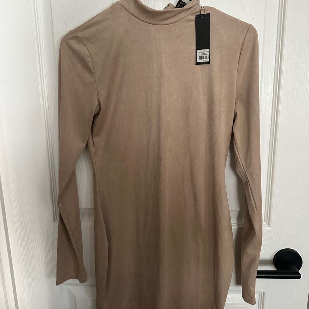 Faux suede bodycon dress